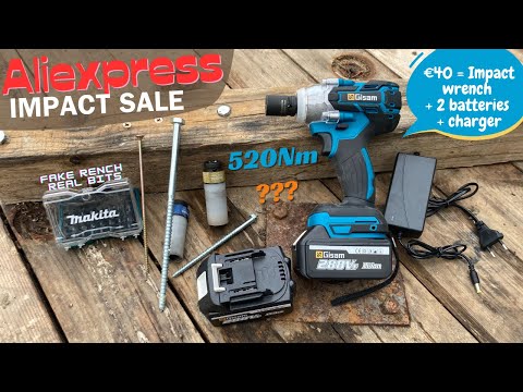 GISAM from Aliexpress Unboxing and Review of a Fake Makita Impact Wrench Driver Tool 40 EURO KIT